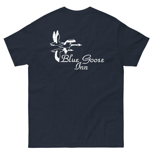 Blue Goose Inn crest tee, navy, back