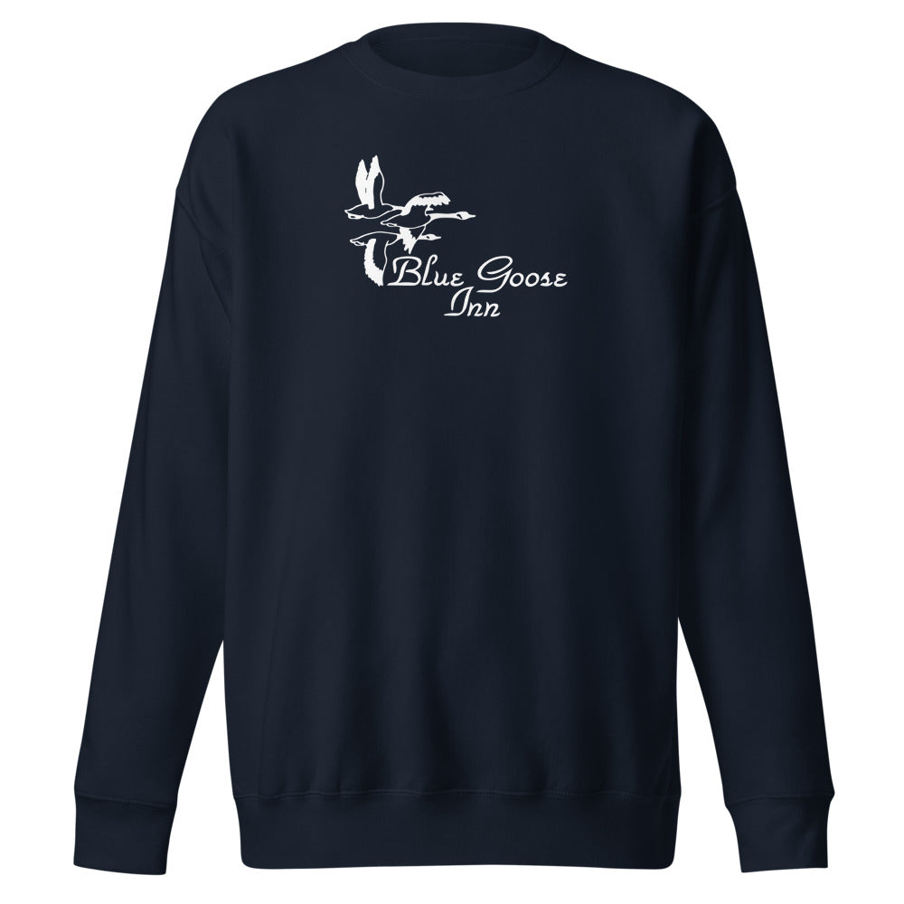 Blue Goose Inn crest crewneck navy