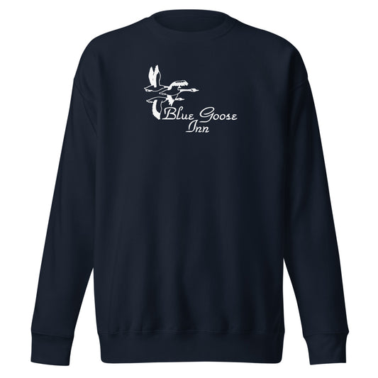 Blue Goose Inn crest crewneck navy