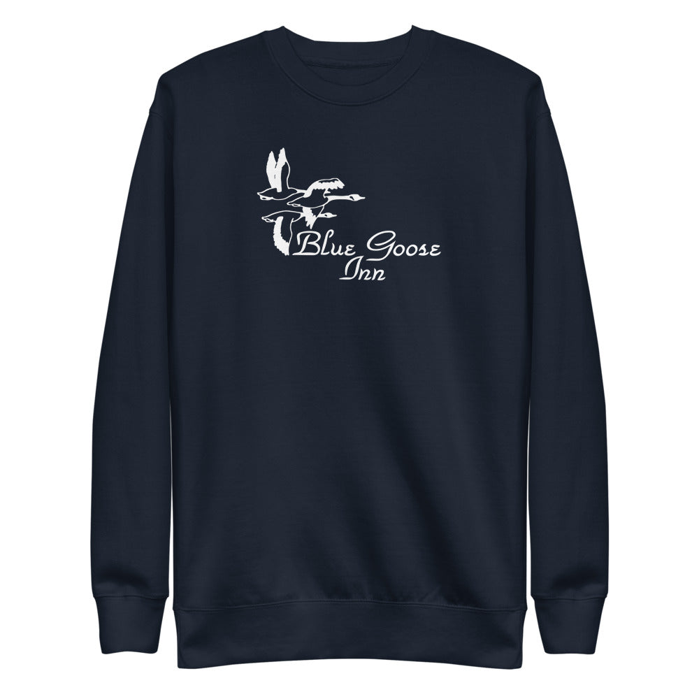 Navy crewneck ghost view