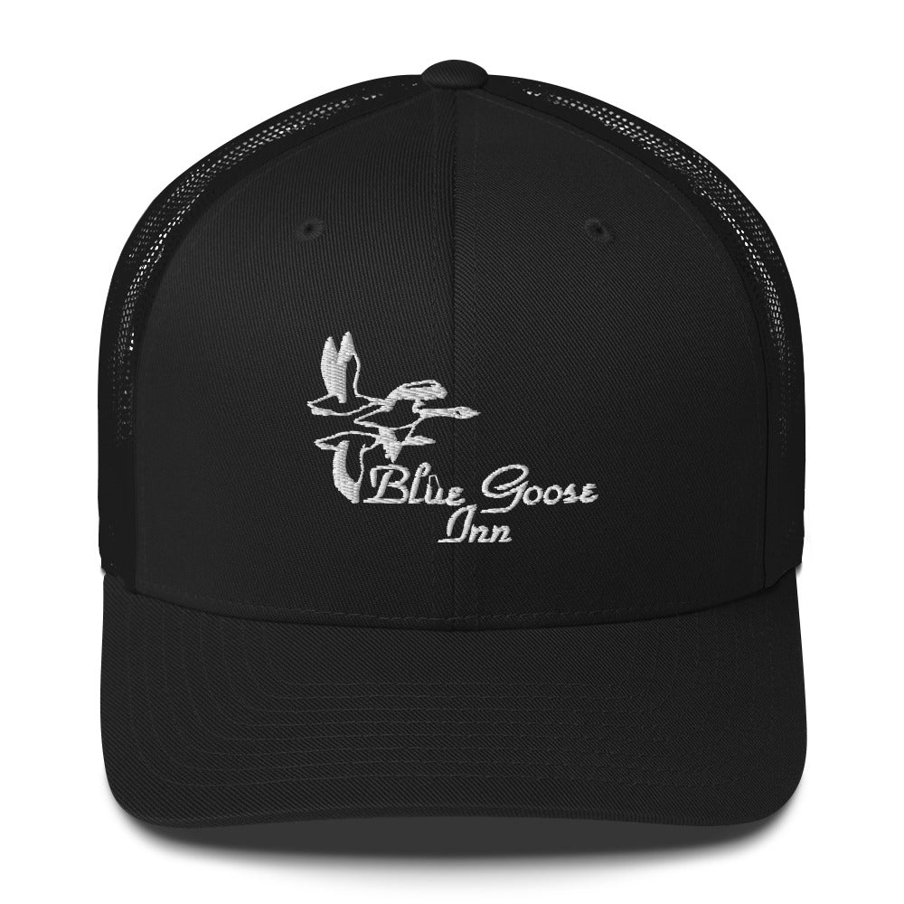 Blue Goose Inn Crest Trucker Hat — Black