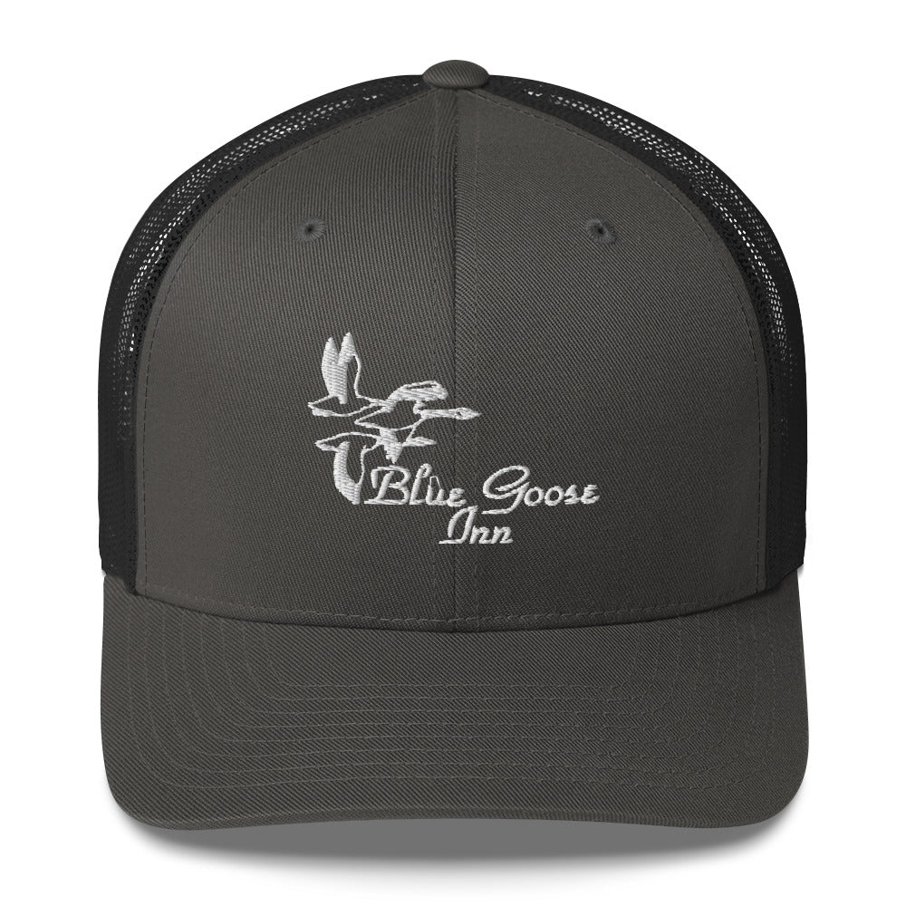 Blue Goose Inn Crest Trucker Hat — Charcoal