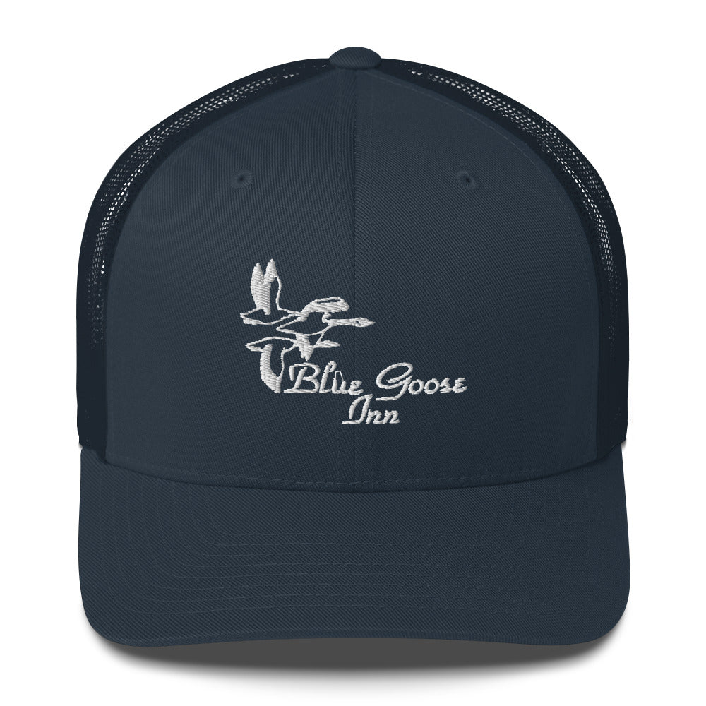 Blue Goose Inn Crest Trucker Hat — Navy